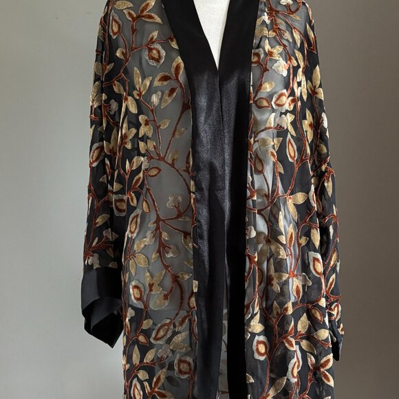 Vanity Fair Velvet Burnout Kimono Robe - Picture 8 of 15